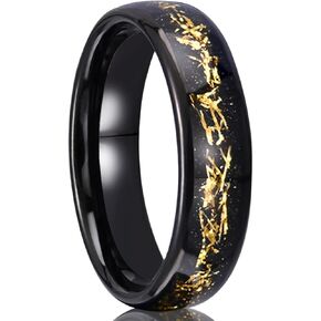 Tungsten Carbide Rings for Men Women Inlaid Gold wire/Silver wire Men's Wedding Bands 6mm Classic Fashion Couple Engagement Ring Comfortable Fit