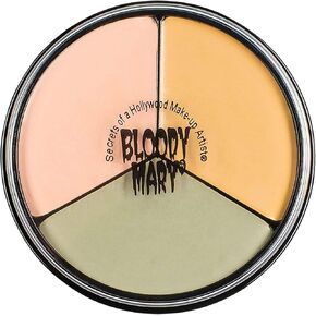 Bloody Mary Tri Color Wheel Monster Makeup Cream - Death Pale, Flesh and Vampire Gray for Theater, Costume or Halloween Zombie and Monster Dress Up - 1.3oz