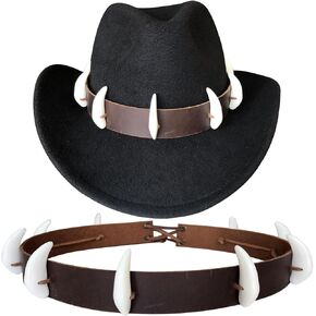 Hat Bands for Men Cowboy Hat Band Genuine Leather Women Fedora Western Hats Band Brown Color