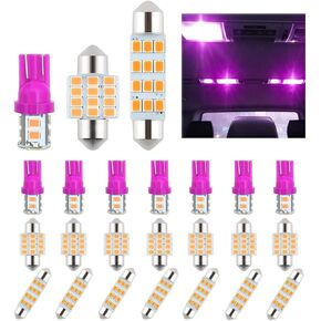 24PCS Dome Lights Car LED Bulb Kit Set, T10 31mm 41mm LED Festoon Bulbs, Car Interior Replacement Bulbs for Car Map Lights Door Lights Trunk Lights License Plate Lights (White)
