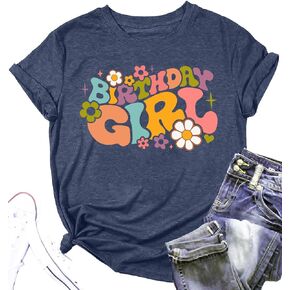 Birthday Girl Shirts for Women: Birthday Squad Tshirt Cute Birthday Party Shirts Short Sleeve Casual Birthday Gift Tee Tops