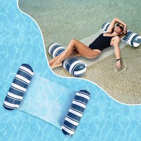 Pool Float Adults 4-in-1 Water Hammock Float,Saddle, Drifter,Lounger Inflatable Pool Floats for Swimming Pool, Beach, Hammock Pool Float