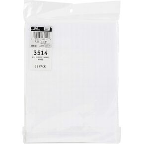 Design Works Crafts 14 Count Plastic Canvas Sheet - White/Pack of 12 (Sheet Size: 8¼" x 11"), for Counted Cross Stitch Projects
