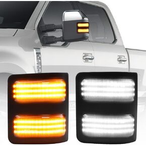 Ford Side Mirror Led Lights Turn Signal Light Daytime Running Lights For Ford F250 F350 F450 Super Duty 2008-2016 Smoked Car Parking Light Side Mirror Marker Blinker Lamp,Pack of 2