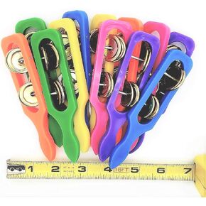 12 Cymbals with Plastic Handles (5") Kids Party Supplies, Preschool Musical Instruments, Noisemakers (12 Pack)