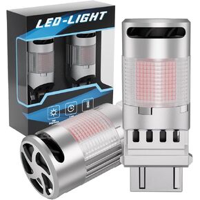 3156 3157 LED Tail Reverse Light Bulb Automotive Backup Light Bulbs, CANBUS Error Free Xenon White with Turbo Fan,Anti Hyper Flash Built-in Resistor Adapter CK&Standard Socket, Pack of 2