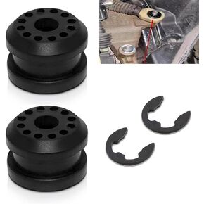 2 PCS Automotive Transmission Shift Linkage Grommet Bushing Kit, 0.74" x 0.48" Bushing + 0.58" x 0.5" E-ring Clamp, Replace OEM #5210555AA 68078975AA Parts, for Dodge Ram 2500 (Black)