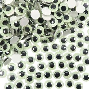 TOAOB 300pcs Glow in The Dark Wiggle Googly Eyes Self Adhesive Luminous Googly Eyes 10mm Plastic Sticker Eyes for DIY Crafts Scrapbooking Decoration