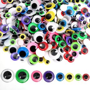 TOAOB 500pcs 6mm to 12mm Googly Eyes Self Adhesive for Crafts Plastic Wiggle Eyes Assorted Colors Craft Sticker Eyes for DIY Arts Home Decoration