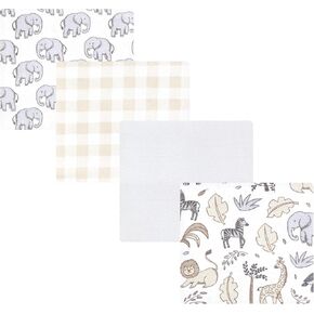 Hudson Baby Unisex Baby Cotton Flannel Receiving Blankets, Neutral Dino World, One Size