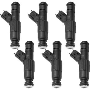 UOIENRT 6pcs 4854181 Fuel Injectors Replacement for Cherokee 1999-2004 Wrangler Grand Cherokee4.0L Replacement for Dodge Ram 1500 2500 3500 5.2L 280155784, 4667938 0280155784 4 Holes