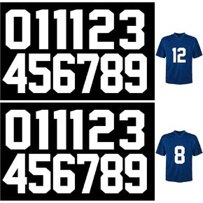 36 Pcs Iron on Numbers 8 Inch Jersey Heat Transfer Numbers Big 0-9 Transfer Numbers White Heat Press Numbers Stickers for Sports T Shirts Football Basketball Baseball Uniform Fabric Clothing (White)