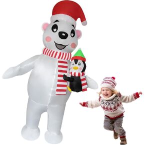 EEkiiqi Christmas Inflatable Costume Halloween Costume Fancy Dress Jumpsuit for Halloween Party/Christmas Decoration