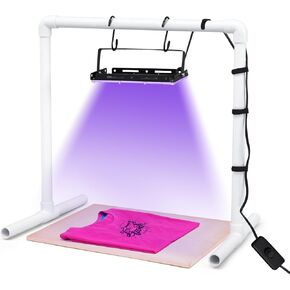 VIHOSE Screen Printing Kit Include 50W LED UV Screen Printing Exposure Light with Sturdy PVC Lamp Stand 2 S Shaped Hooks and 6 Cable Ties for Screen Printing and Cyanotypes