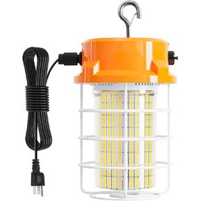 120W LED Temporary Work Light 5000K Daylight 18000 Lumens Super Bright with Fan Radiator Stainless Steel Guard Construction Lights Sturdy Hook Suitable for workshops, Construction Sites, etc.