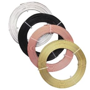131 Feet Flat Jewelry Craft Wire, 5mm Bendable Meta Aluminum Wire for Sculpting, Armature, Jewelry Making (4 Colors)