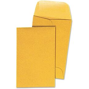 Universal UNV35300 #1 Round Flap Gummed Closure 2.25 in. x 3.5 in. Coin Envelopes - Light Brown Kraft (500/Box)