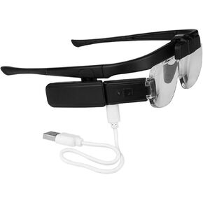 Meichoon Magnifier USB Rechargeable Headband Magnifying Glass with LED Light,6 Adjustable Lens1.5X 2.0X 2.5X 3.5X 4.0X 4.5X,for Repair Reading and Beauty