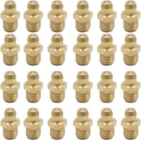 uxcell 24pcs M8 x 1 Thread Brass Straight Grease Nipple Fitting for Motorcycle Car