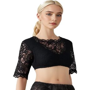 Dirndl Crop Top Blouse,Oktoberfest Costume Accessory for Women