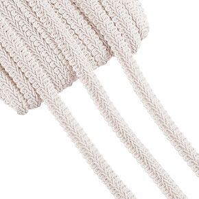 PH PandaHall White Gimp Braid Trim 25m/27.34 Yards 1/2 Inch Polyester Woven Braid Trim Upholstery Trim Decorative Gimp Trim for DIY Crafts Sewing Curtain Decoration Jewelry Costume Accessories
