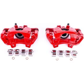 Power Stop Rear S15014 Pair of High-Temp Red Powder Coated Calipers For Jeep Wrangler 2018-2024 [Model Specific]