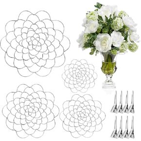 4 قطع من حامل ترتيب الزهور و8 قطع من مشابك التثبيت، أداة ضفدع لشبكة الزهور، أداة ترتيب الأسلاك بغطاء إدراج الأزهار للمزهرية وباقات سيقان الزهور ومستلزمات ترتيب النباتات in Kuwait