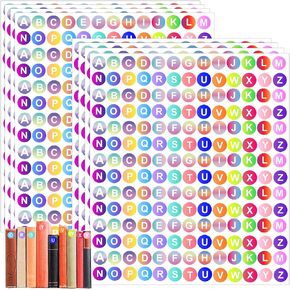 Alphabet Stickers of The Letter A-Z Colorful 1/2 inch Small Round Paper Self-Adhesive Letter Labels Decal for Inventory,Storage, Organizing,Boxes,Bins,Lockers 1820pcs