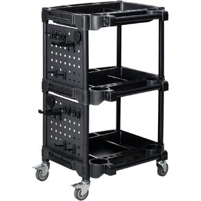 Auto Detailing Tool Cart with Pegboard-Car Detailing Organizer for Garage DIY Home Studio Projects,Classify and Store Your Tools (Detailing Cart with 4 Tool Board)