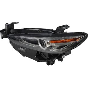 Headlight Assembly Left Side Compatible with 2019-2021 6 Adaptive W/AFS Headlamps Black Housing Driver Side (Right)