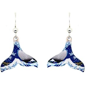 Great Wave Whale Tail Earrings #1566 by d'ears