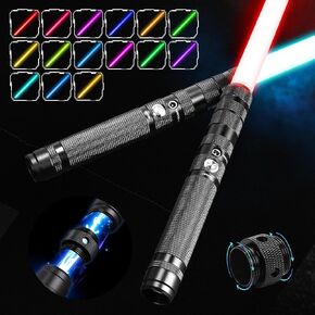 سيوف ضوئية للبالغين، مقبض معدني واقعي شديد التحمل، FX جاهز للأداء مع 16 لونًا RGB و3 خطوط صوتية، سيف ضوئي LED للتحكم في الحركة من أجل الكوسبلاي والمبارزة والقتال على المسرح in Kuwait