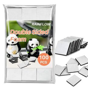 100PCS Double Sided Mounting Tape - Square Double Sided Adhesive Pads Double Sided Foam Tape Two Sided Tape Heavy Duty Adhesive Tape for Wall,Pictures,Balloons,Crafts,Decoration