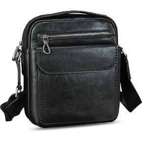 IVTG Genuine Leather Purse and Shoulder Bag for Men Fashion Leather Messenger Bag Handbag Crossbody Satchel Purses Strap