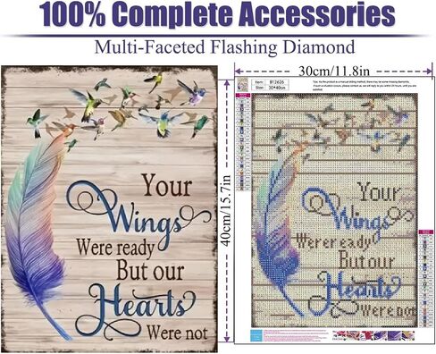BOHADIY Hummingbird Diamond Painting Kits for Adults - Inspirational Diamond Art Kits for Adults Beginner, DIY Full Drill Diamond Dots Paintings with Diamonds 5D Gem Crafts for Adults Wall Decor in Saudi Arabia