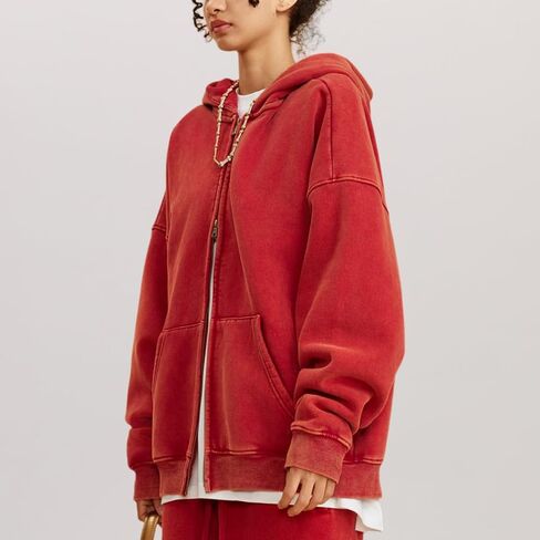 رجل إمرأة مزدوج الرمز البريدي هوديي المتضخم حمض غسل هوديس ثقيل الوزن الصوف القطن زيبر هوديي خمر in Kuwait
