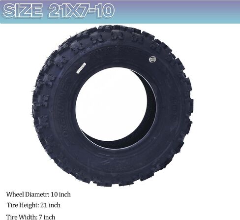 إطارات ATV 21x7-10 6PR، 21x7x10 6PR مجموعة إطارات لجميع التضاريس مكونة من 2، 21 7 10 إطارات ATV مقاومة للثقب والتآكل، نمط قبضة مثالي لتعزيز الطرق الوعرة، التعامل مع الطرق الوعرة in Kuwait