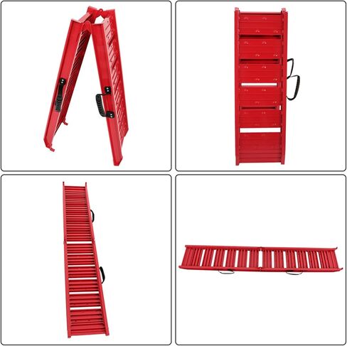 WFLNHB 6FT 72inch × 11.6inch 550lbs Capacity Foldable Loading Ramp for Motorcycle, Bicycle, ATV UTV, Lawnmower, Truck, Trailer, Dirt Bike, Garden Tractor Red Aluminum 1830mm x 290mm in Saudi Arabia
