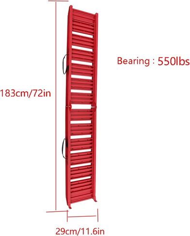 WFLNHB 6FT 72inch × 11.6inch 550lbs Capacity Foldable Loading Ramp for Motorcycle, Bicycle, ATV UTV, Lawnmower, Truck, Trailer, Dirt Bike, Garden Tractor Red Aluminum 1830mm x 290mm in Saudi Arabia