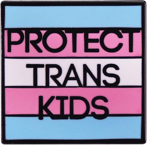 Support Trans Rights Enamel Pins - Protects Trans Kids and Trans Rights are Human Rights - Blue Pink Enamel Brooch Pin Badge for Support Trans Rights in Kuwait