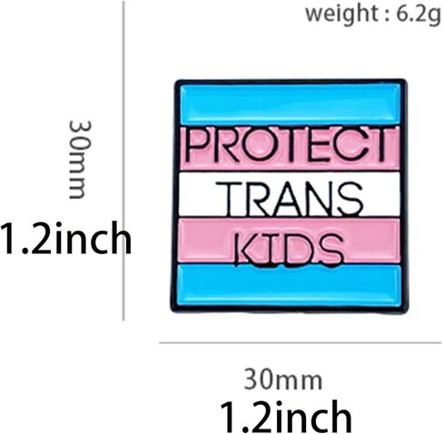 Support Trans Rights Enamel Pins - Protects Trans Kids and Trans Rights are Human Rights - Blue Pink Enamel Brooch Pin Badge for Support Trans Rights in Kuwait