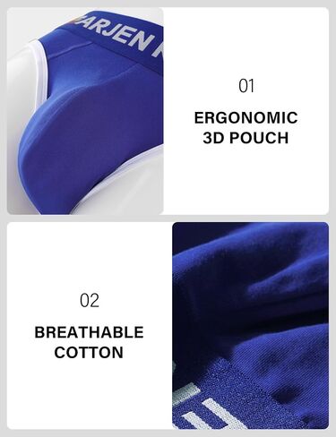 Arjen Kroos Men's Breathable Cotton Briefs Stretch Moisture Wicking Wide Waistband Briefs 4-Pack Underwear in Kuwait