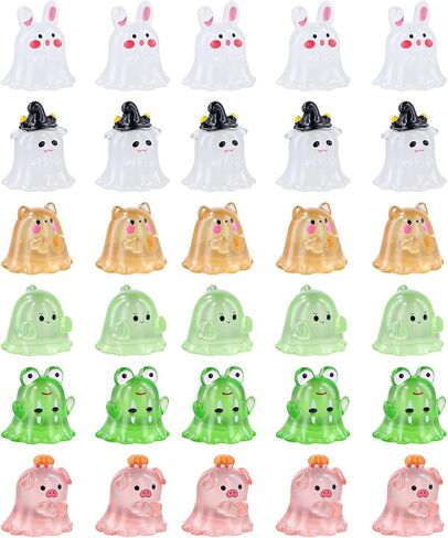 30pcs Halloween Mini Resin Animal, Tiny Small Figurine Animal Decor with Dinosaur 6 Styles for Micro Landscape Aquarium Dollhouse Miniature Accessories Potted Plant Birthday Cake in Saudi Arabia