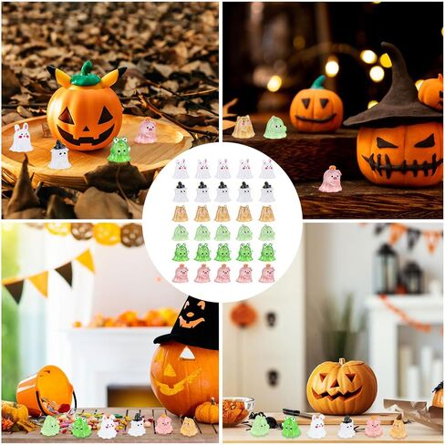 30pcs Halloween Mini Resin Animal, Tiny Small Figurine Animal Decor with Dinosaur 6 Styles for Micro Landscape Aquarium Dollhouse Miniature Accessories Potted Plant Birthday Cake in Saudi Arabia
