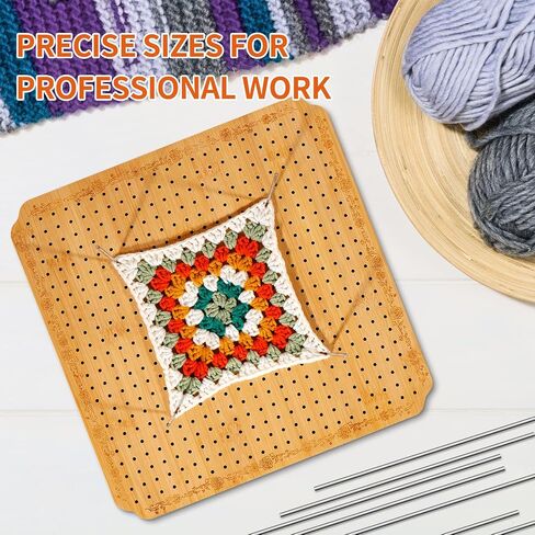 CraftyManor 7.6 in Blocking Boards for Crochet Projects with Rose Pattern, Crochet Blocking Board with Pegs, Granny Square Blocking Board with 20 Stainless Steel Pegs, Bamboo in Saudi Arabia