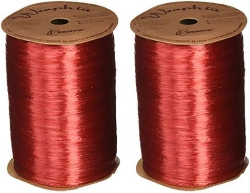 Berwick Offray Imperial Red Pearlized Raffia Ribbon, 1/4'' Wide, 100 Yards, 7MM in Saudi Arabia