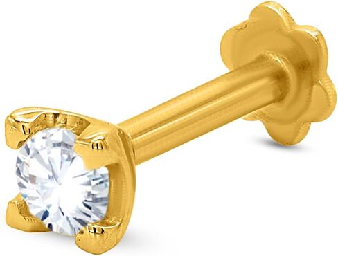 0.11 cttw Round Solitaire Lab-Grown Diamond Nose Ring in 14K Gold | Gold Nose Stud in 20 Gauge | Diamond Nose Pin For Women's (Color- E-F, Clarity-VS2) in Saudi Arabia