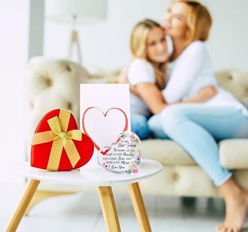 WaaHome أفضل هدايا صديق للنساء، هدايا الصداقة للأصدقاء الإناث، تذكار صديق الزهور ووزن الورق، هدايا عيد الميلاد لأفضل الأصدقاء الإناث النساء in Kuwait