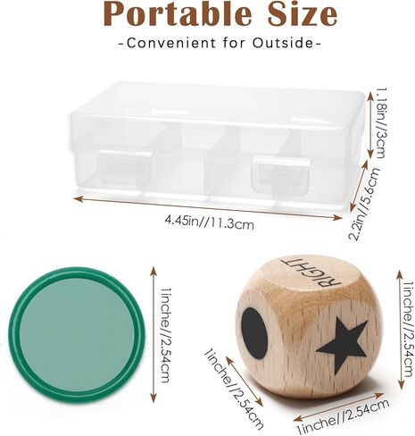 3 + 48 قطعة من نرد لعبة المركز الأيمن الأيسر، Luxiv 3 قطع نرد لعبة خشبية يسار يمين مركزي مع 48 قطعة 4 رقائق ألوان، صناديق تخزين in Kuwait