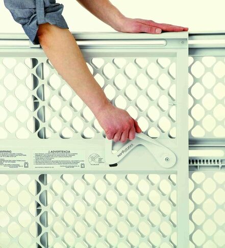 Toddleroo by North States - Supergate Ergo Baby Gate: Plastic Baby Gate for Stairs & Doorways - Adjustable Indoor Safety Gate - Made in USA - 26 to 42 Inches Wide - 26 Inches Tall - Sand in Kuwait